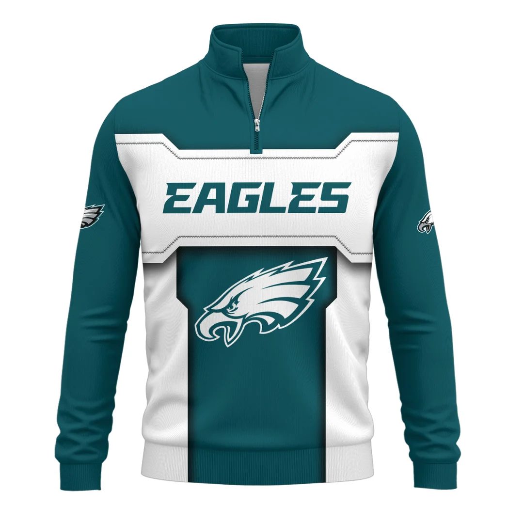 Eagle Crew Quarter-Zip Sweatshirt, Breathable Comfort for Sport Fans HVN1421PE