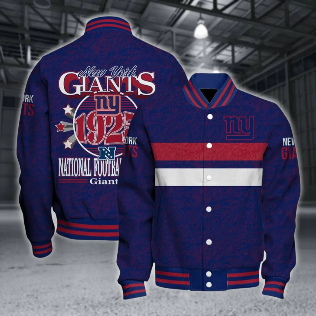 Football Giant Crew Baseball Jacket, Casual Sport Fan Outerwear NFL550