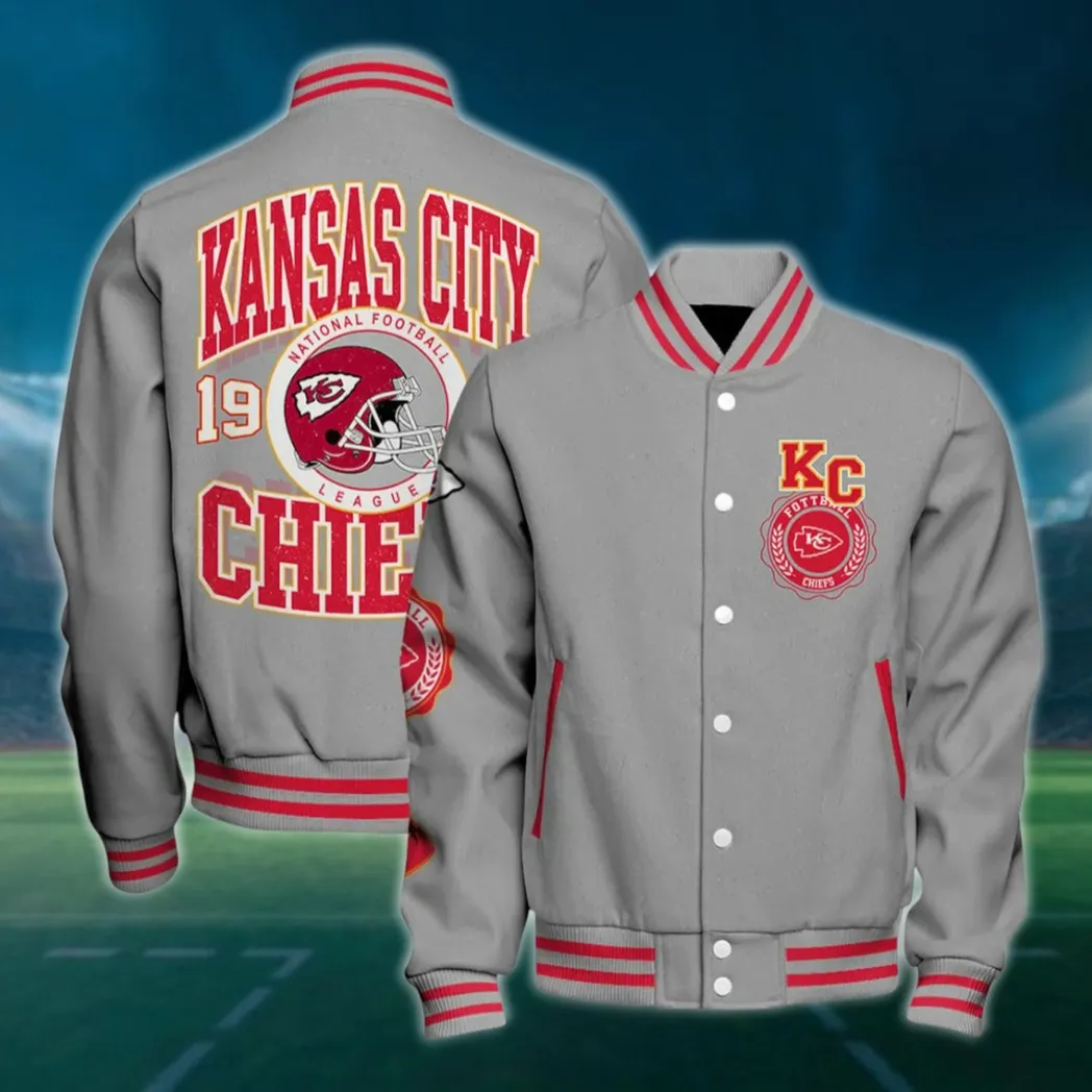 Football Red Crew Baseball Jacket, Daily Sport Fan Jacket NFL550