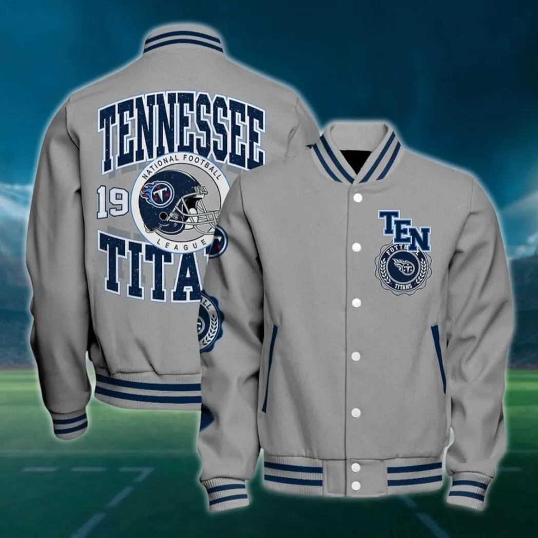 Football Titan Crew Baseball Jacket, Streetwear Varsity Sport Jacket NFL550