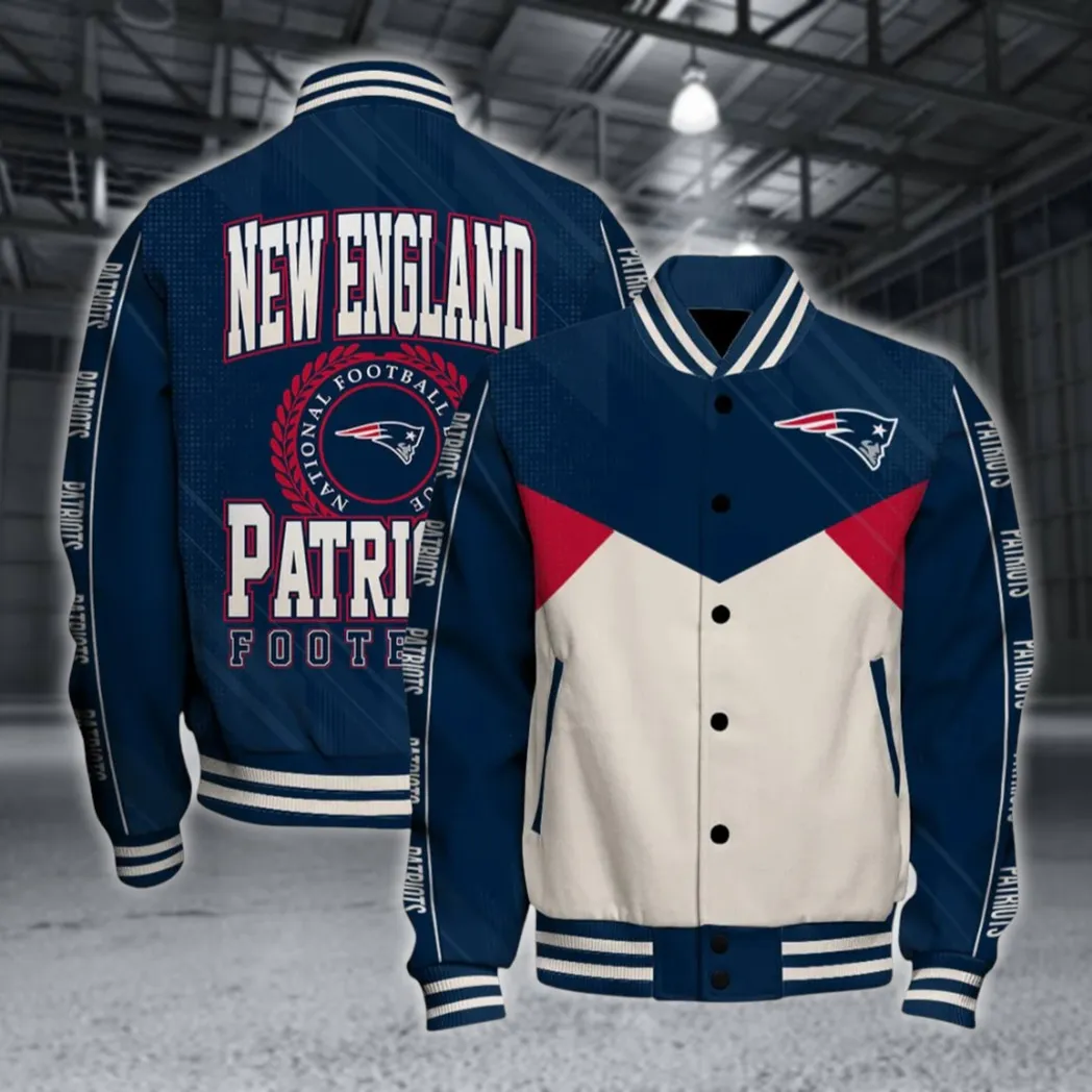 Patriot Crew Baseball Jacket, Custom Varsity Fan Jacket NFL550