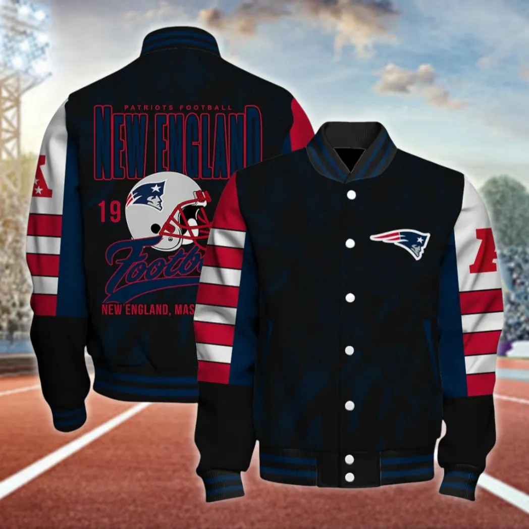 Patriot Crew Baseball Jacket, Everyday Varsity Fan Gear NFL550