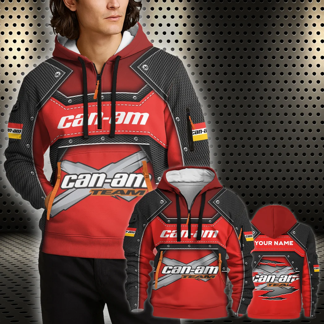 Recreational Quad Hoodie Half Zip 3D, Adventure-Ready Comfortable Hoodie HVN1401CA