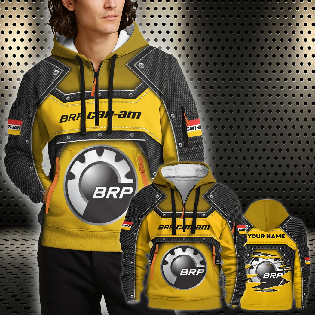 Recreational Quad Hoodie Half Zip 3D, Sporty Urban Look Hoodie HVN1401BR