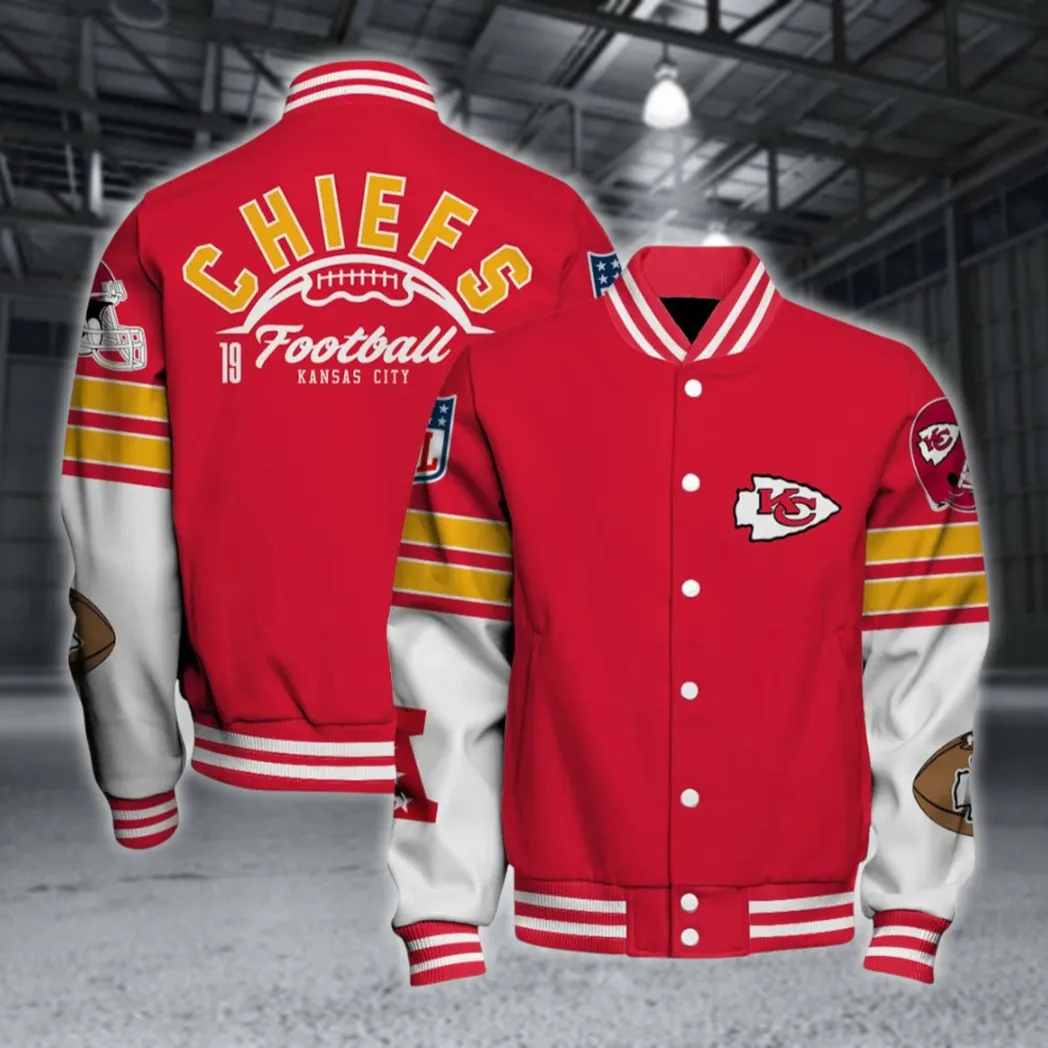 Red Spears Baseball Jacket, Everyday Baseball Fan Gear NFL550