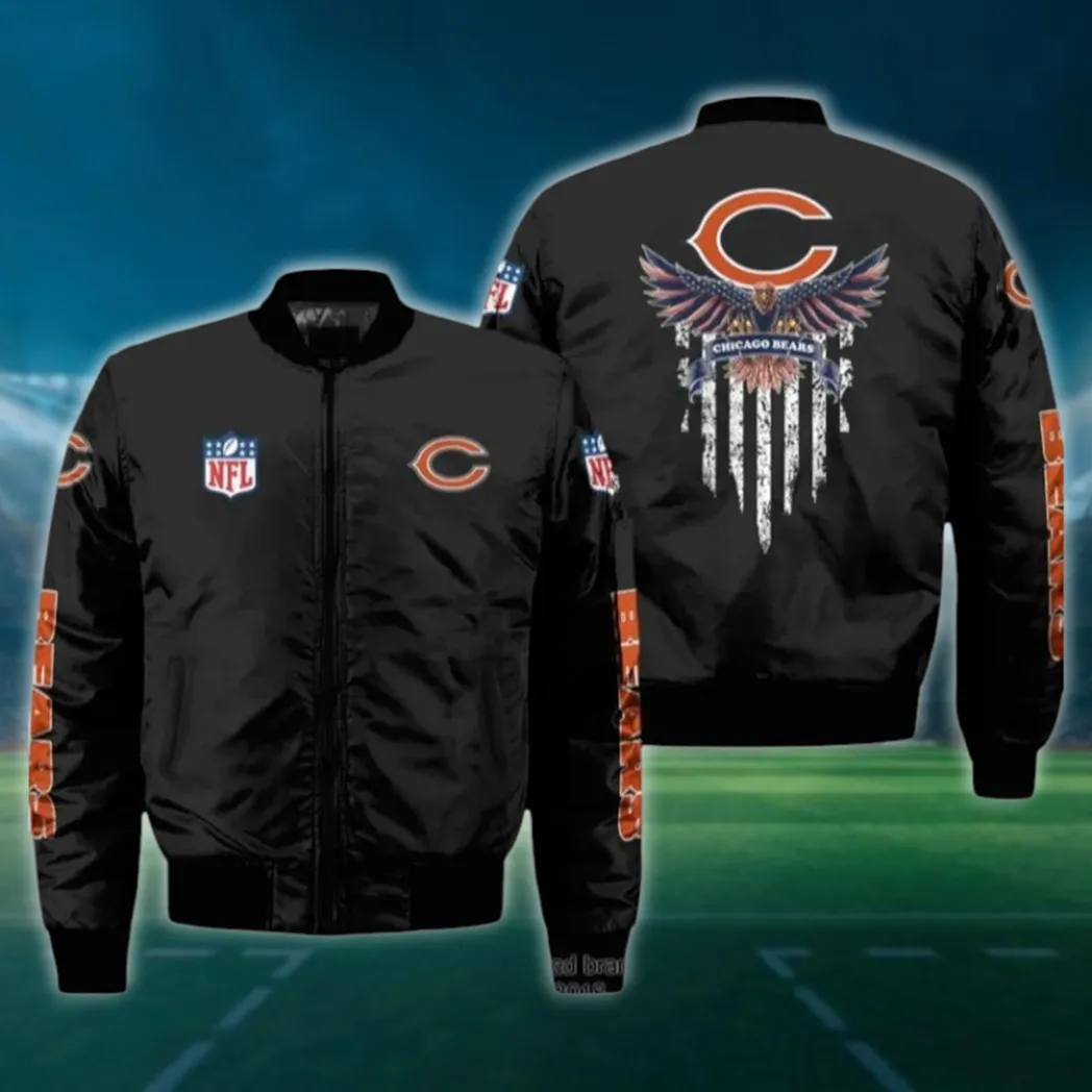 Rust Claws Bomber Jacket, Stadium Style Sportswear Outerwear NFL136