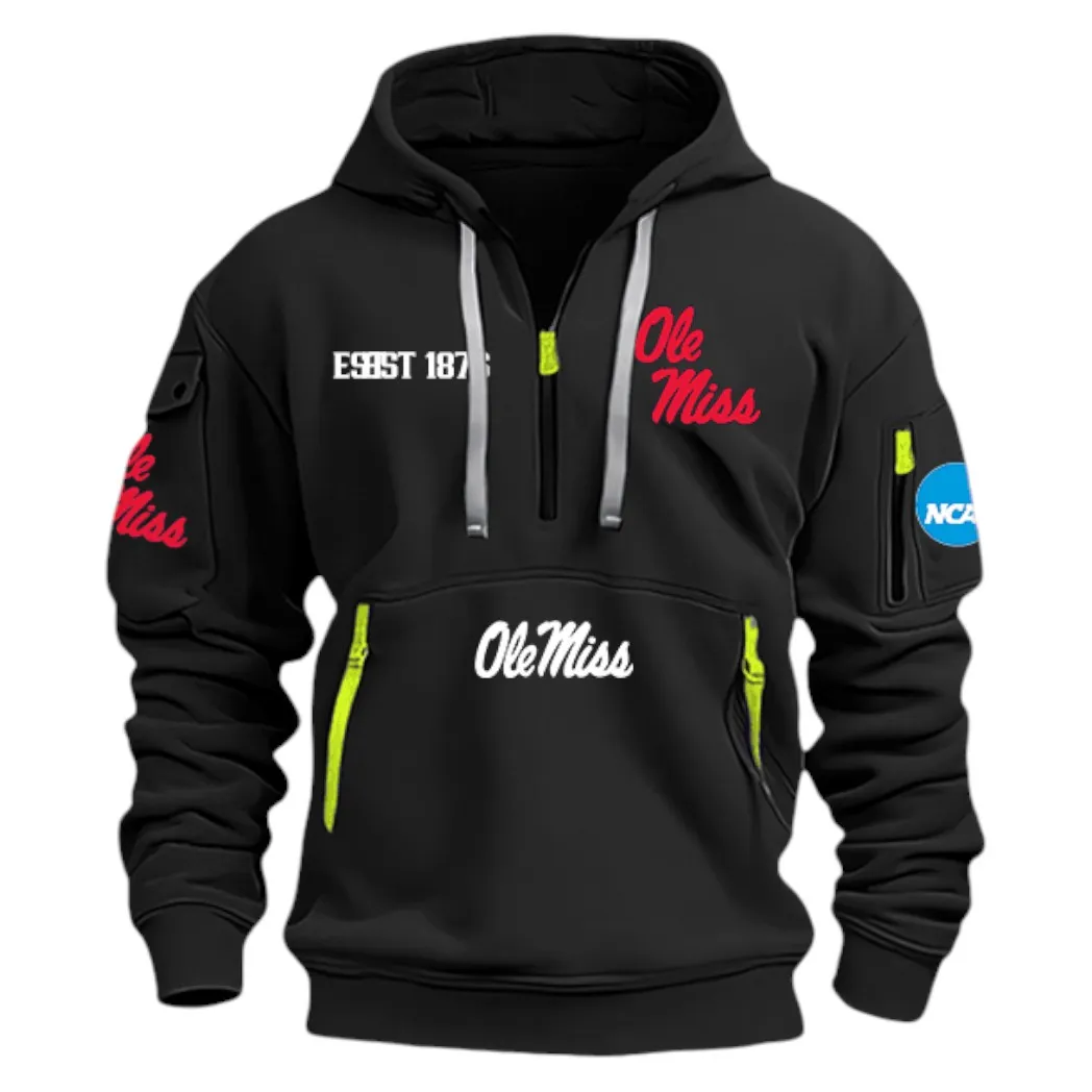 Southern Ridge Crew Hoodie Half Zipper, Game Day Ready Fit NCAA11 - Black