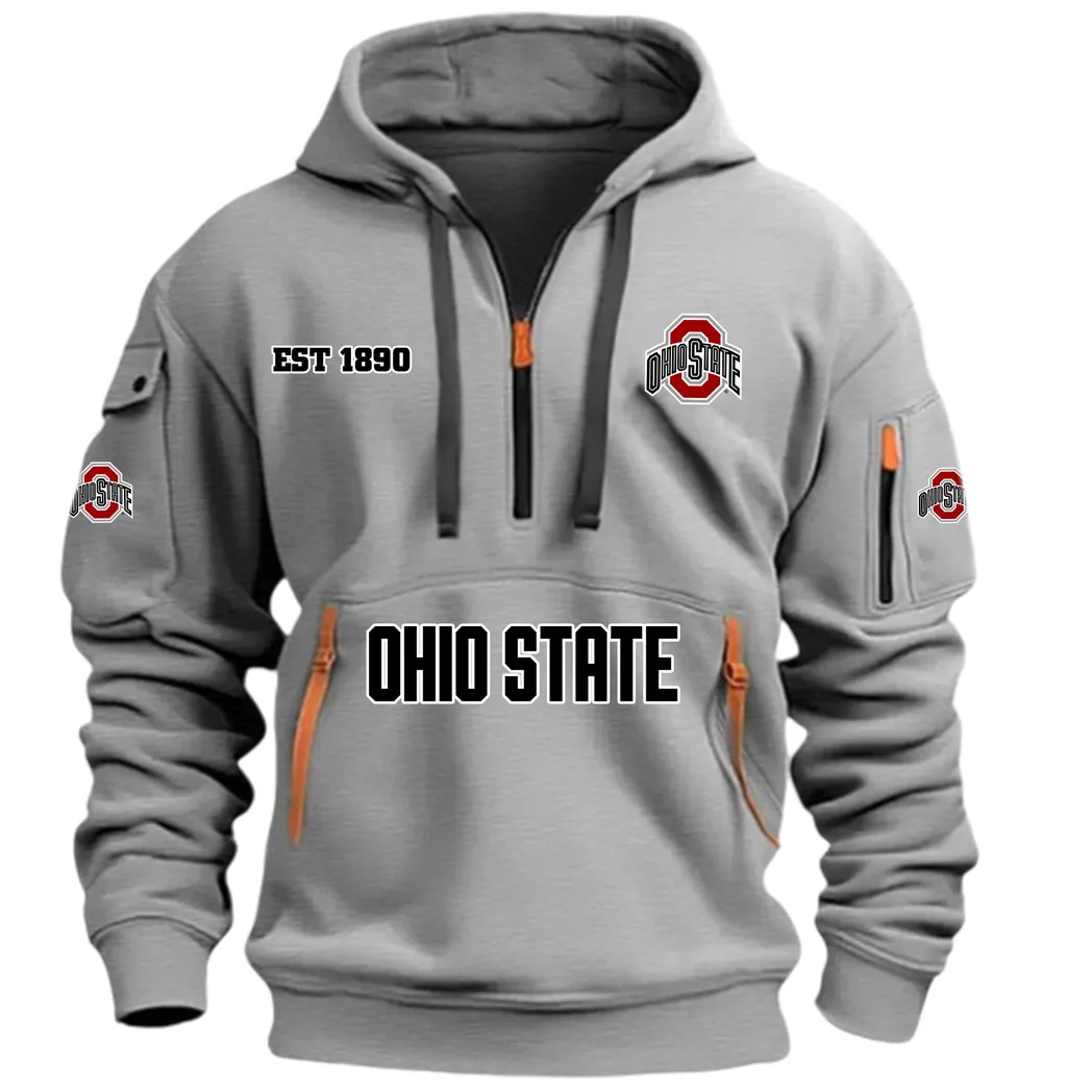 Steel Roots Hoodie Half Zipper, Game Day Ready Fit NCAA20 - Light Gray