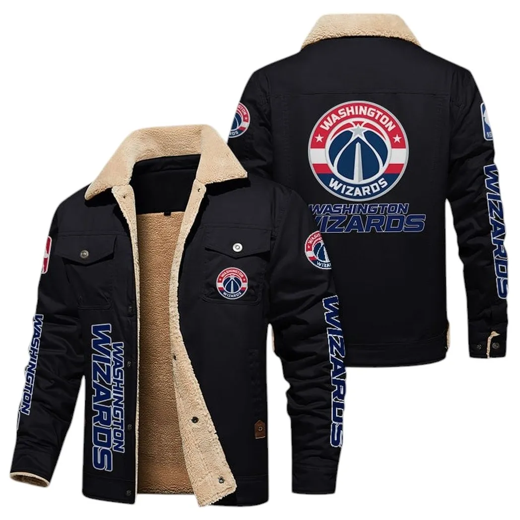 Subtle Power Jacket Fur Collar Fleece, Signature Victory Jacket NBA611301 - Black