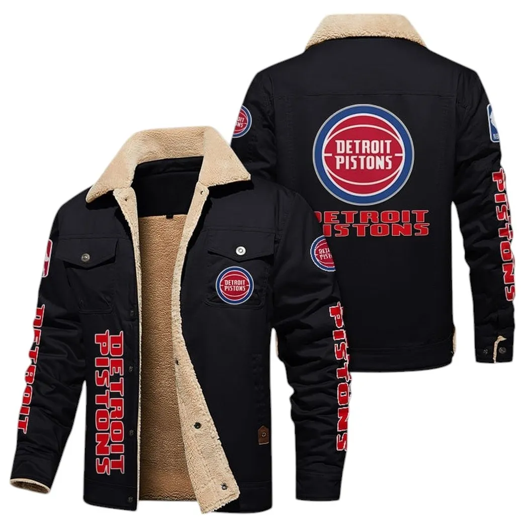 Tough Play Jacket Fur Collar Fleece, Fur Collar Fan Jacket NBA611301 - Black