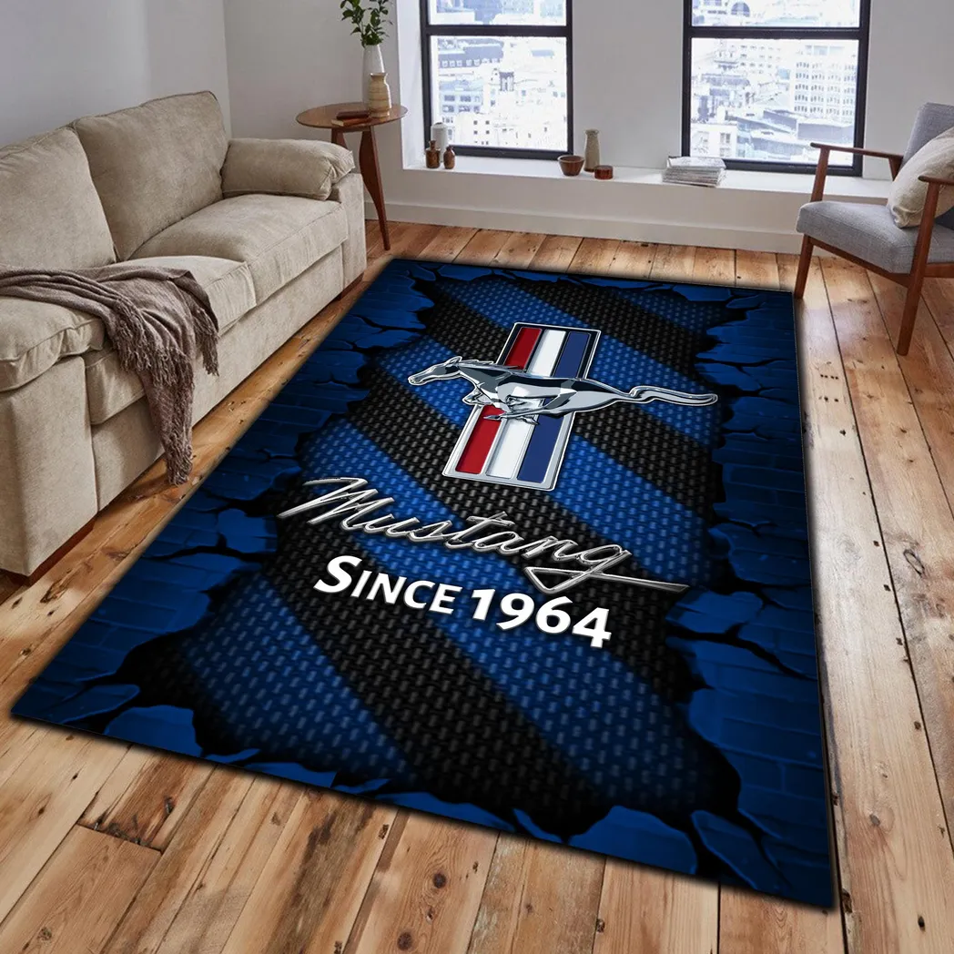 Two-Door Sports Car Rug, Custom Garage Rug for Car Fans CAR184 - Blue
