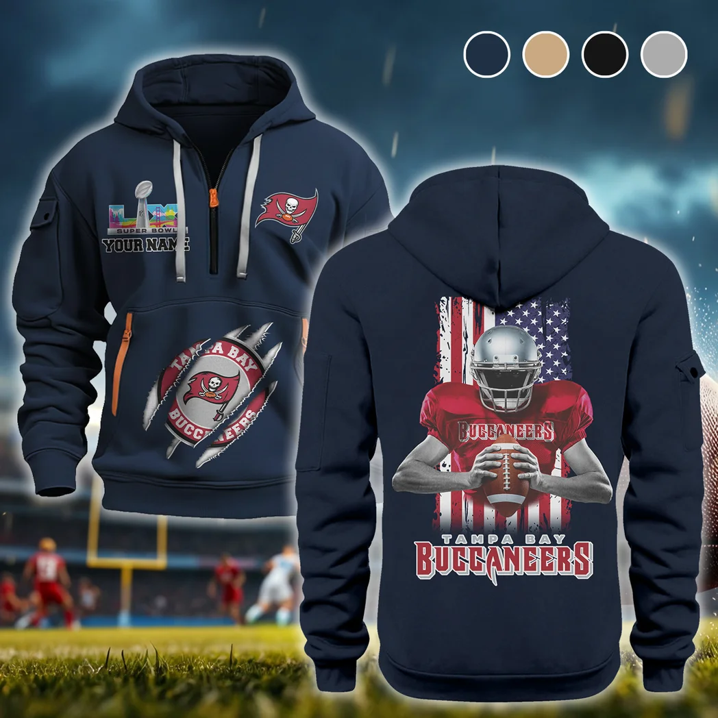 Coastal Army Hoodie Half Zipper, Supporter Half Zip Style HVN1464TB - Navy