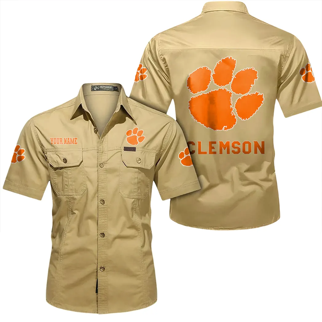 Field Line Short Sleeved Shirt, Men's Casual Supporter Shirt NCAA46 - Khaki
