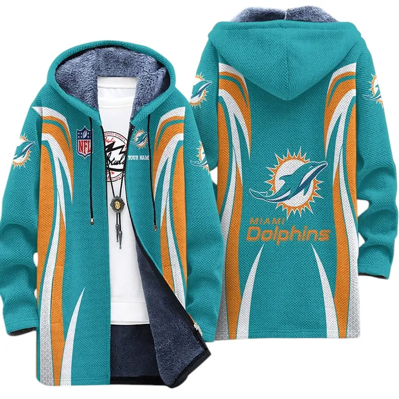 Aqua Pride Fleece Windbreaker Jacket, Sporty Fan Outerwear NFL208013026702