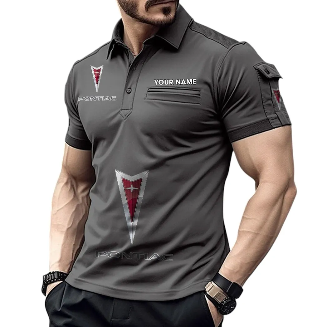 Iconic Road Car Pocket Polo Shirt, Motorsport Fan Polo Shirt CAR450 - Gray