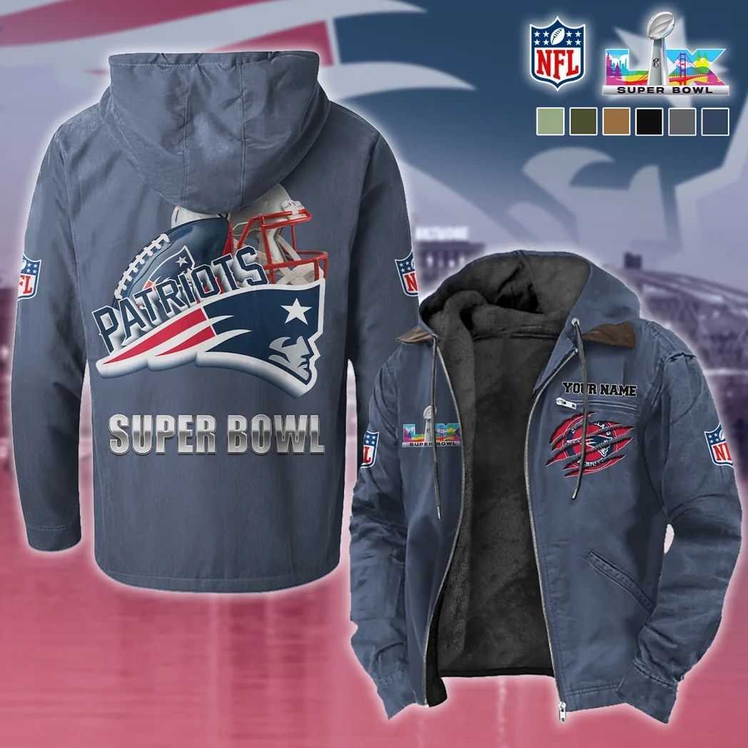 Football Blue Crew Flannel Hoodie, Athletic Lifestyle Fan Hoodie HVN1482PT - Navy Blue