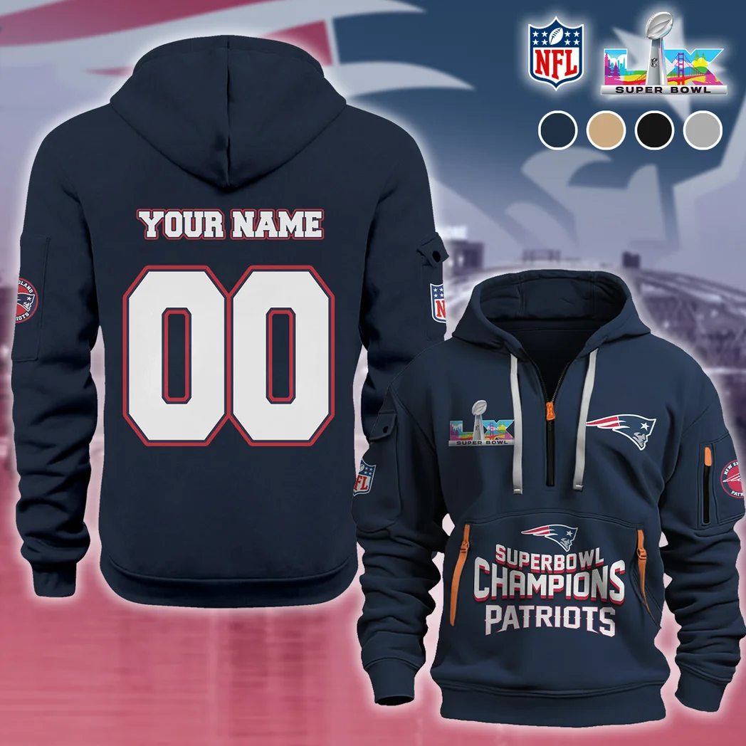 Blue Stars Hoodie Half Zipper, Warm Game Day Layer HVN1490PT