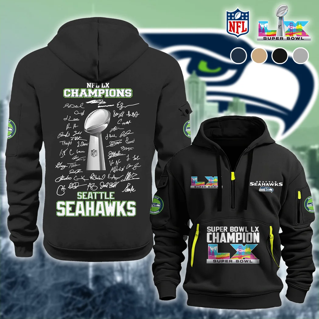 Puget Squad Hoodie Half Zipper, Sporty Everyday Half Zip HVN1496SS - Black