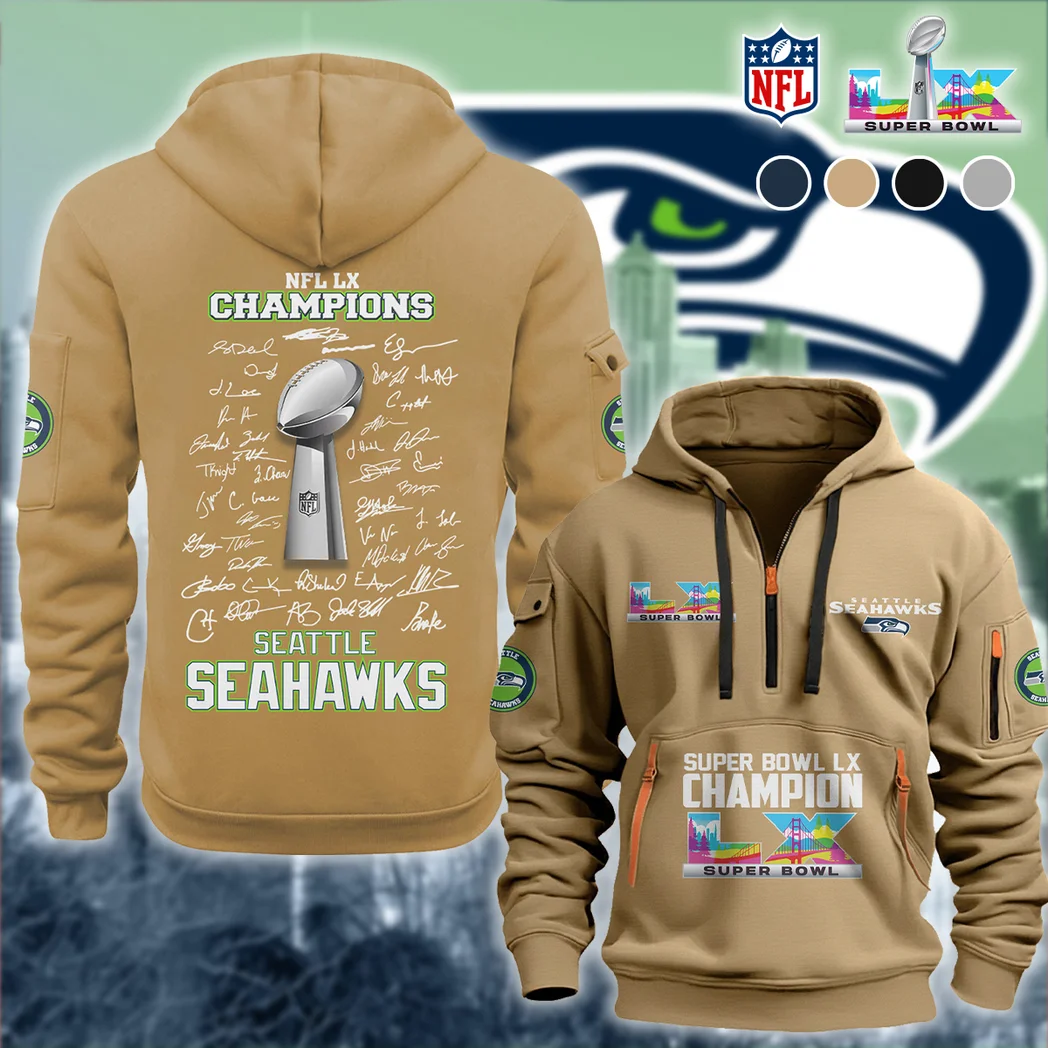 Puget Squad Hoodie Half Zipper, Sporty Everyday Half Zip HVN1496SS - Khaki