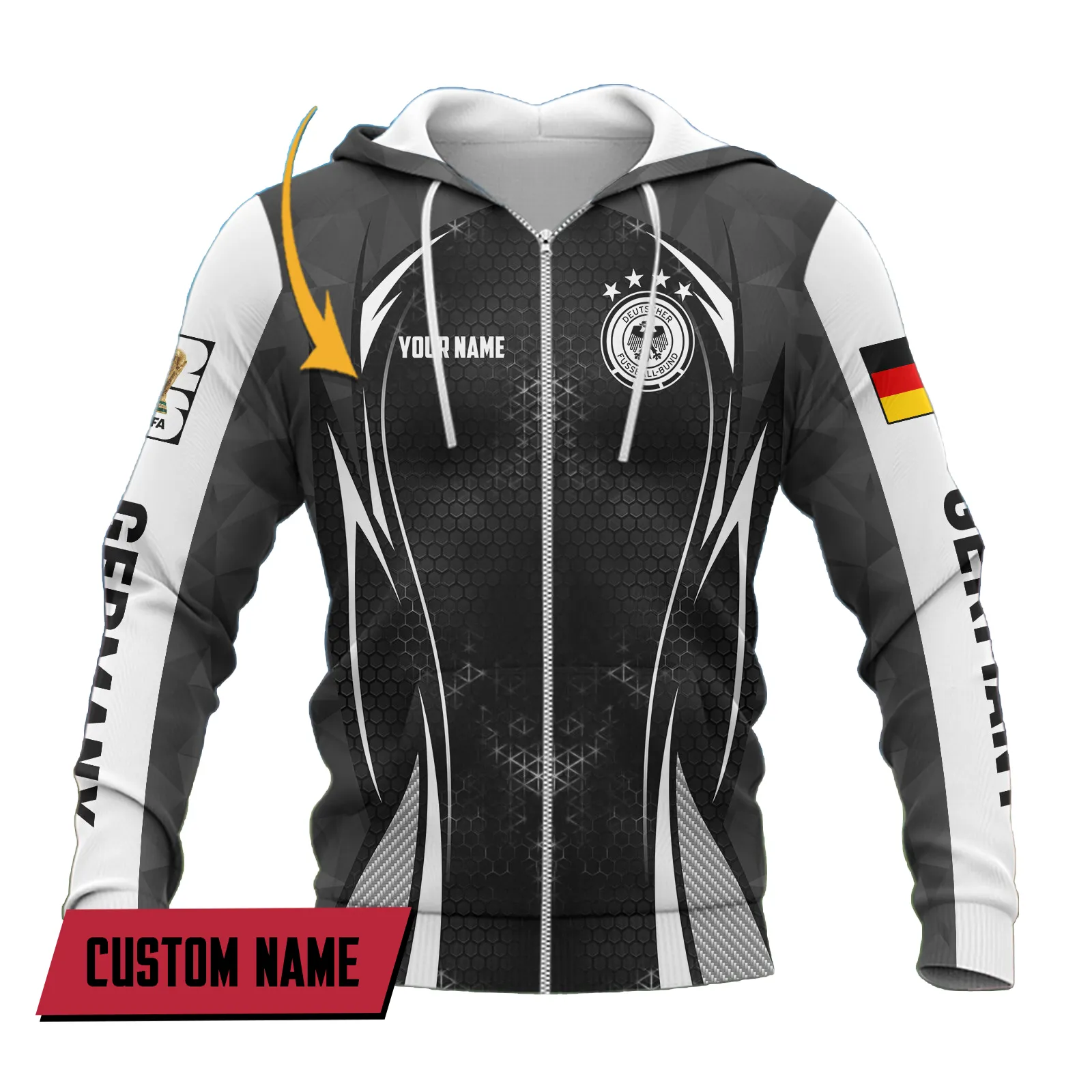 Steel Unity Zipper Hoodie, Athletic Fan Full Zip Hoodie FIFA07032026000