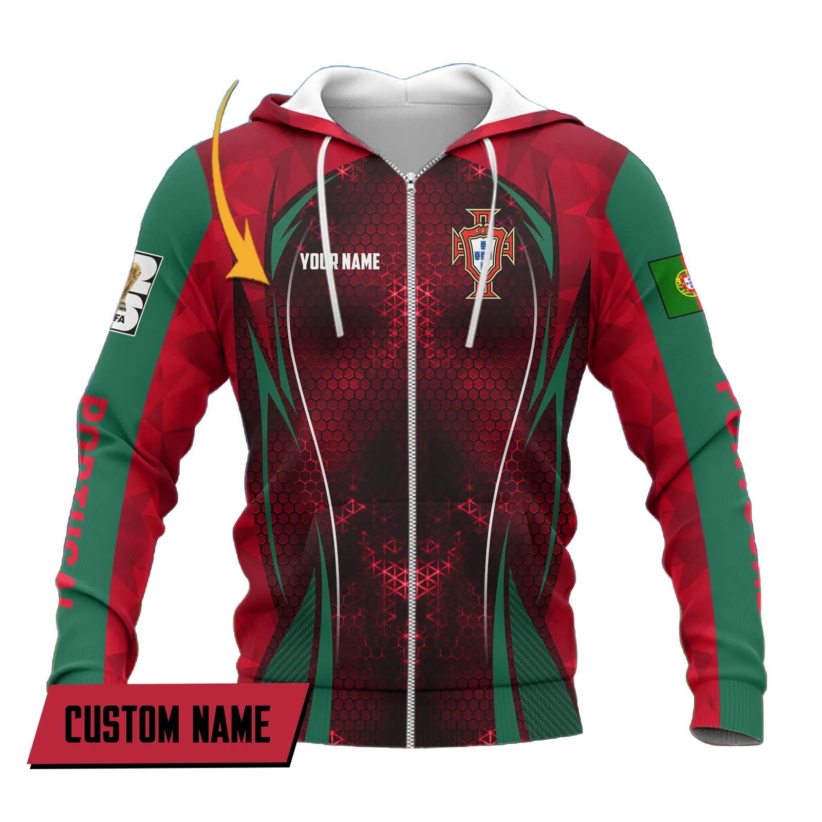Wave Rhythm Zipper Hoodie, True Supporter Full Zip Hoodie FIFA07032026008