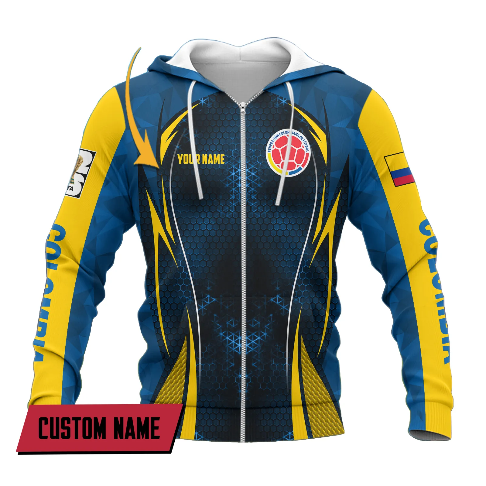 Bright Drive Zipper Hoodie, Bold Fan Hoodie FIFA07032026031