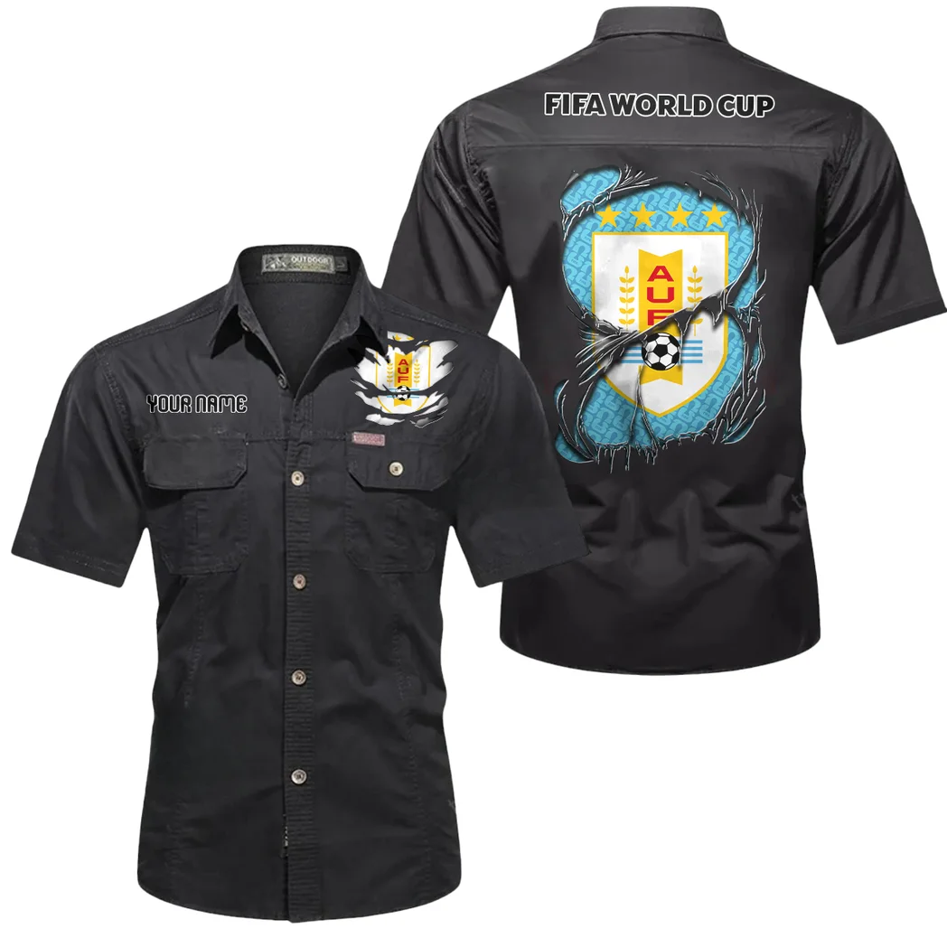 Blue Crest Short Sleeved Shirt, Lightweight Sports Fan Shirt HVN1605UR - Black