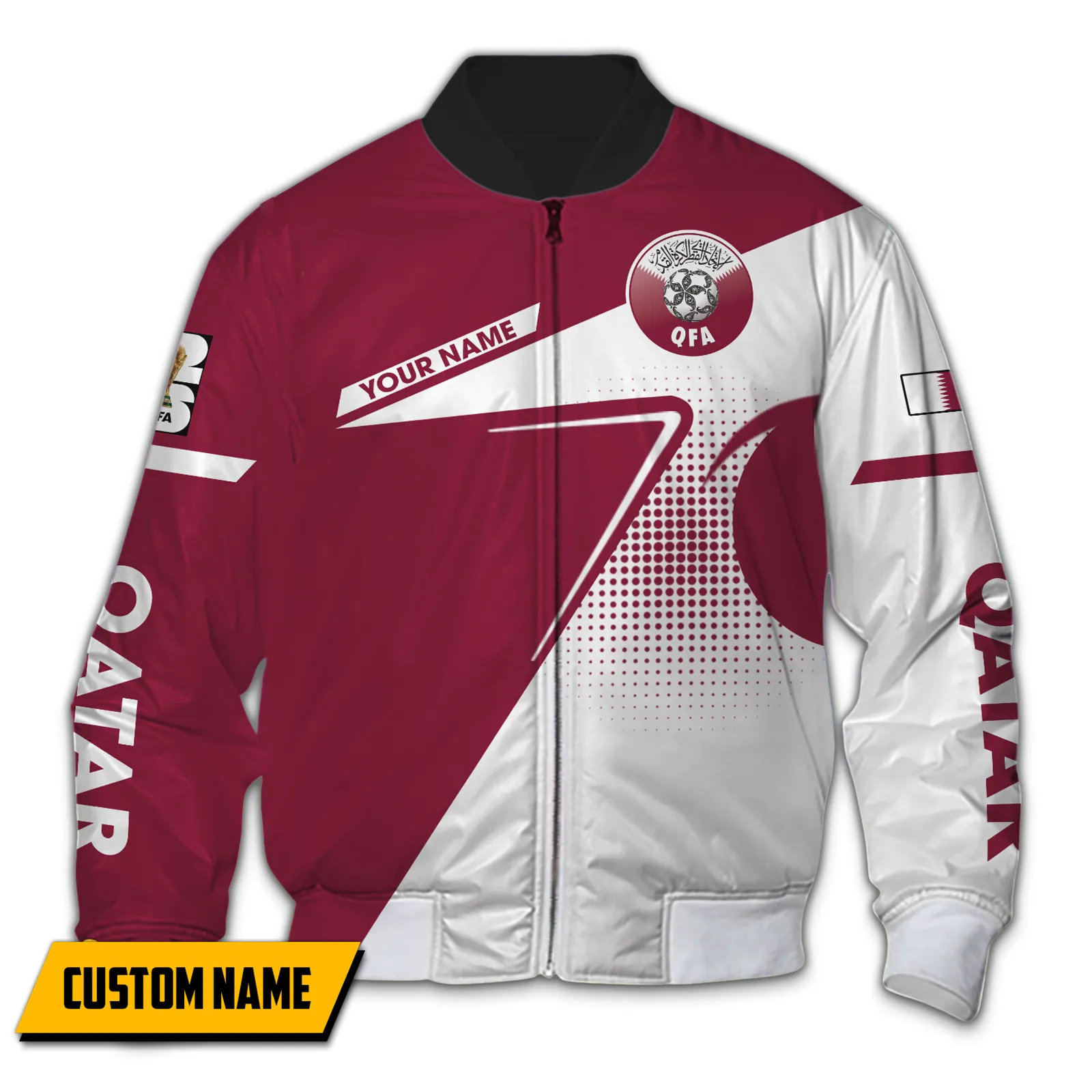 Maroon Crest Bomber Jacket, Custom Game-Day Jacket for Fans FIFA11041026841