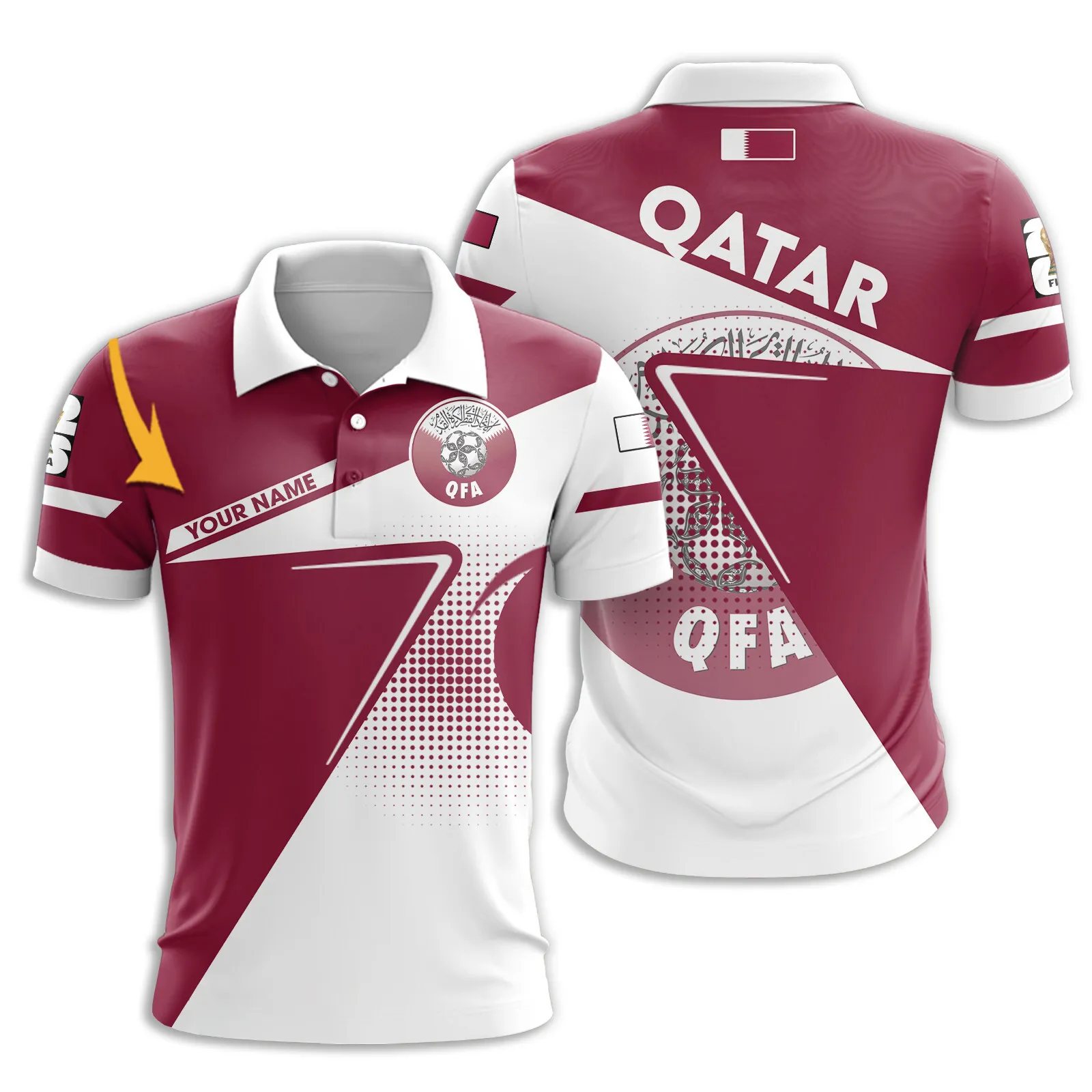Maroon Crest Polo Shirt, Custom Polo for Sport Fans FIFA11041026841
