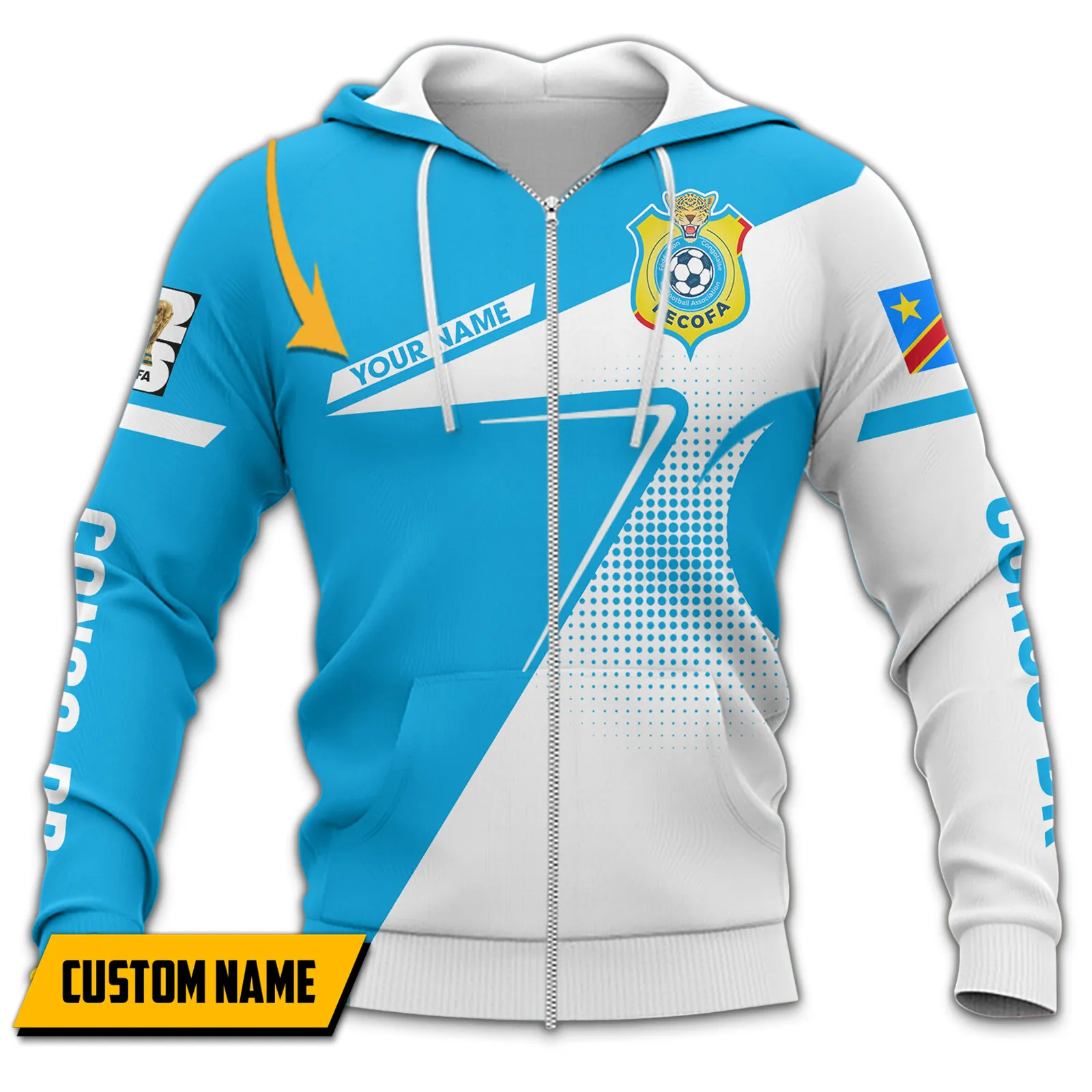 Verdant Motion Zipper Hoodie, Game-Day Comfort Hoodie FIFA11041026837
