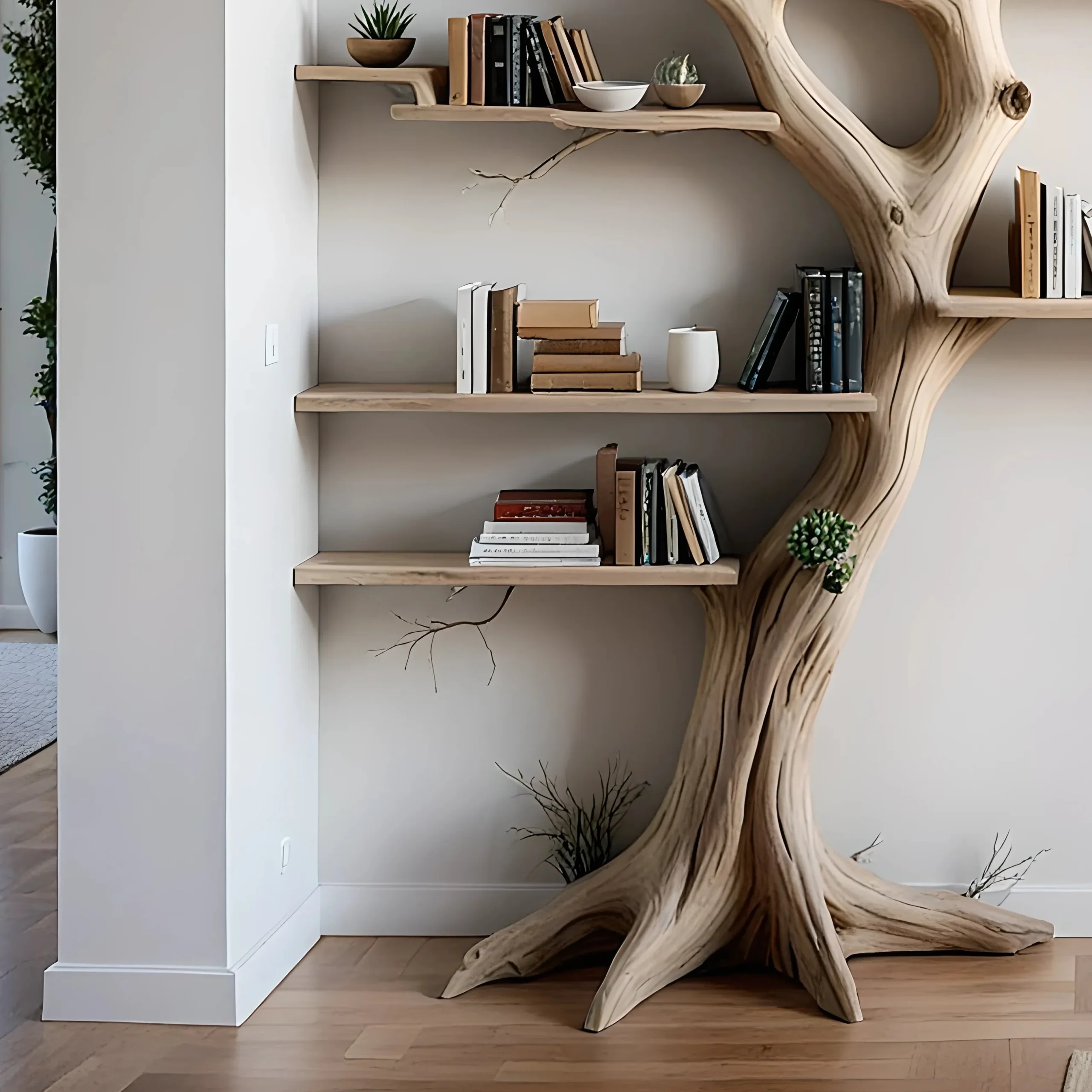 Tree Shaped Bookshelf Functional and Stylish Storage for Books and Souvenirs